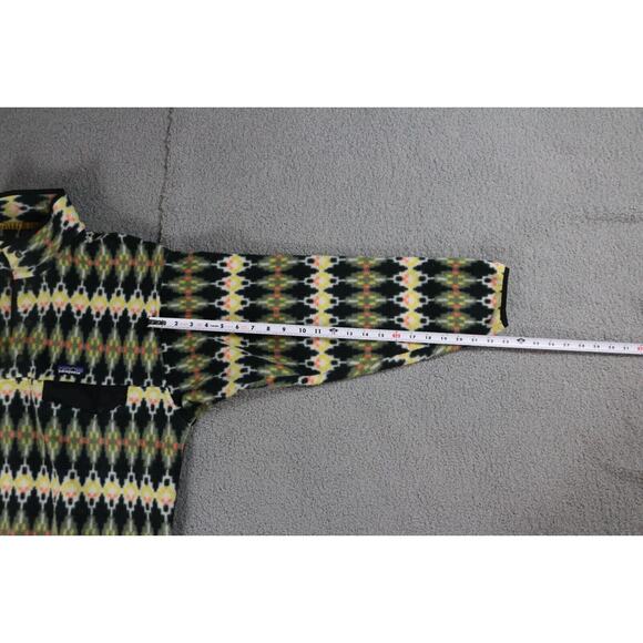 Patagonia Synchilla Mens Large Forest Carpet Tsnap Black Yellow Fleece Sweater - Picture 8 of 9